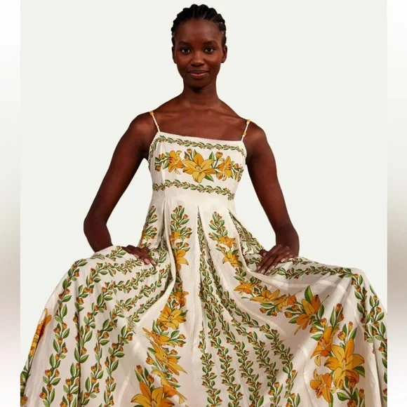 Tropical Lightness Off White Farm Rio Maxi Size Small NWT - Picture 2 of 3